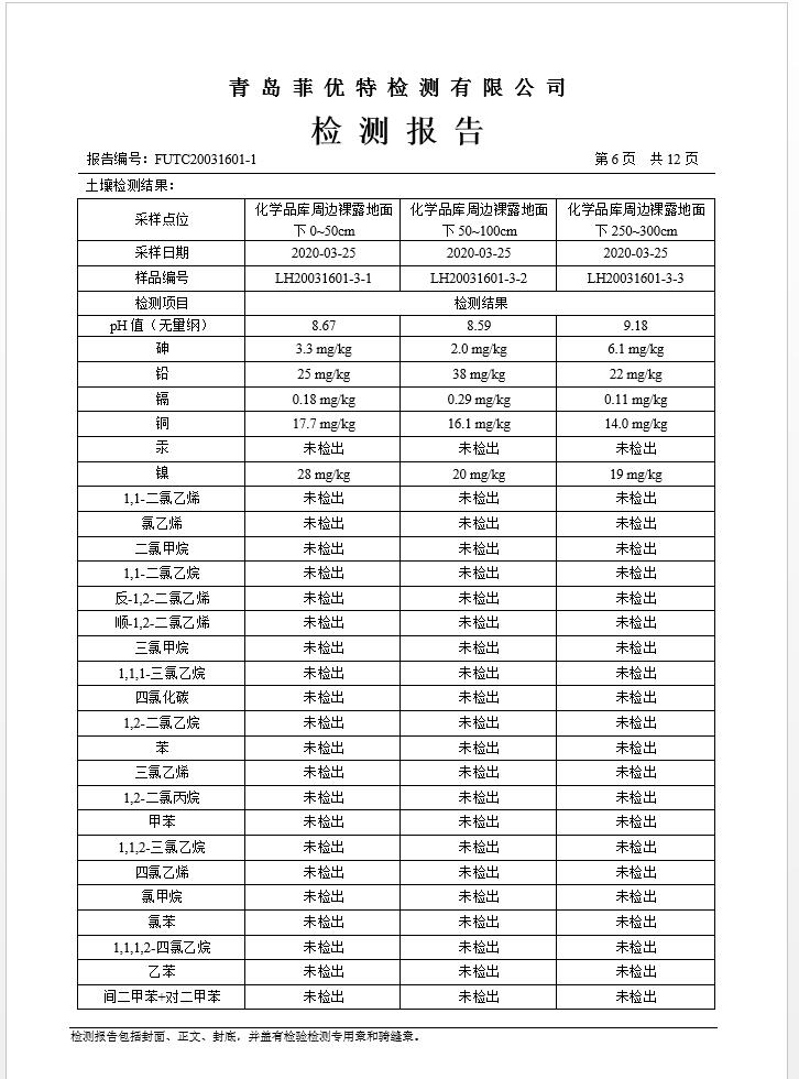 青岛罗美evo视讯新材料制造有限公司土壤监测报告(2020年度)(图7)